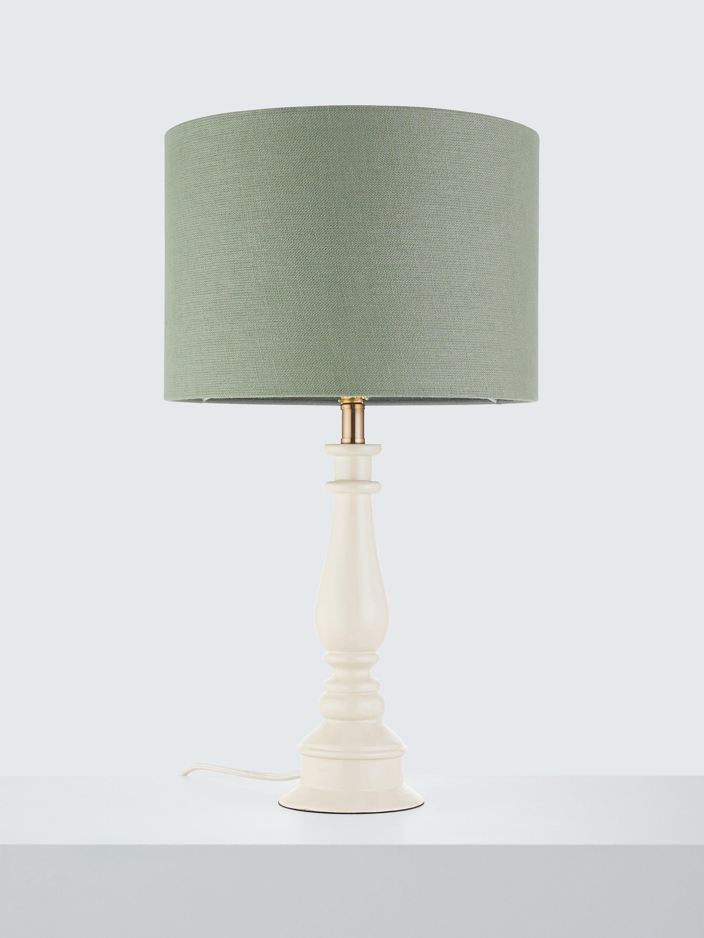 John Lewis Sophia pure linen drum lampshade green sage, UK version