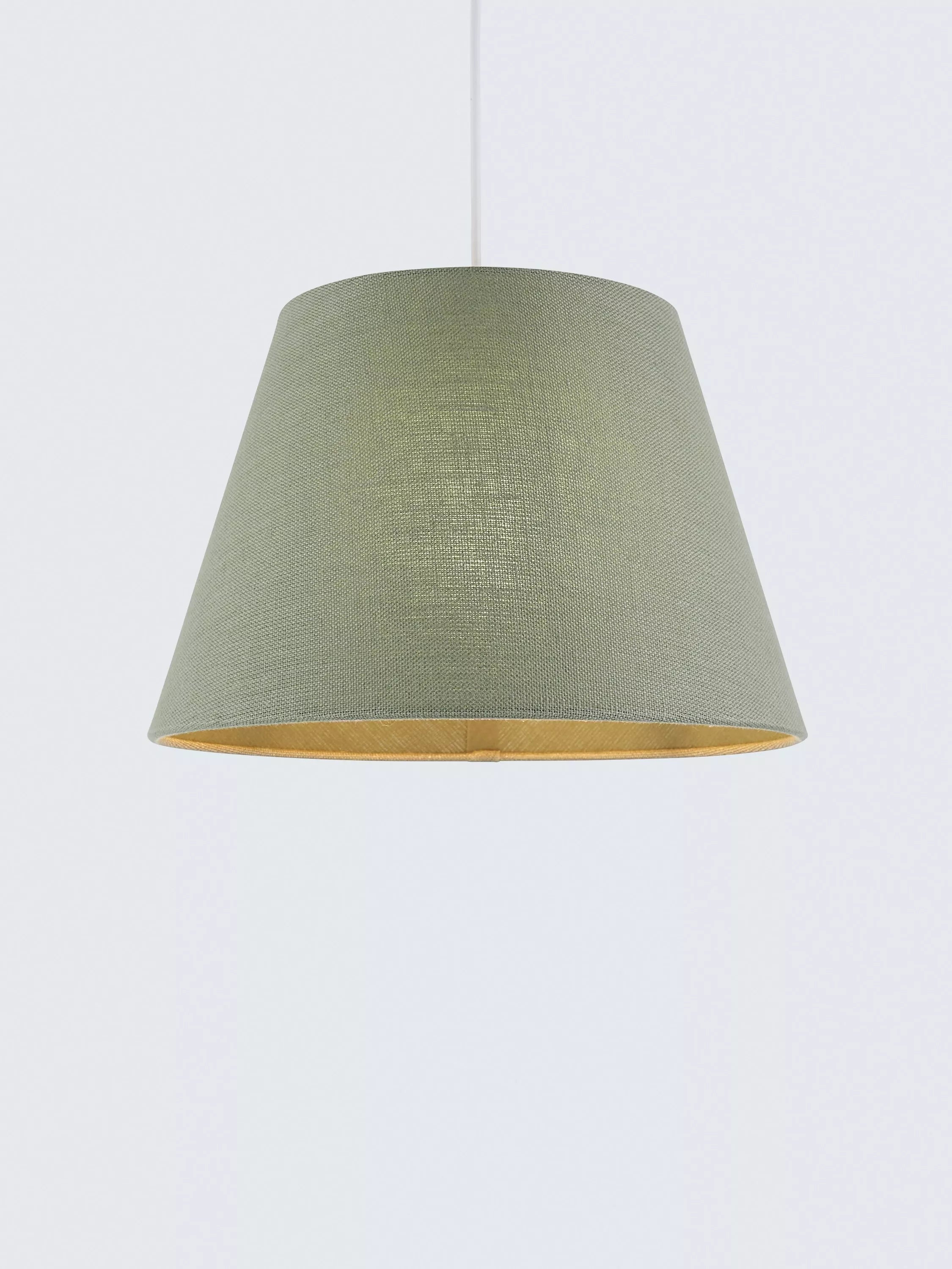 John Lewis Sophia Pure Linen Tapered Lampshade, Sage Green, Dia.30cm