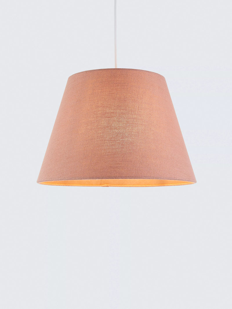 John Lewis Sophia Pure Linen Tapered Lampshade, Wood Rose, Dia.30cm