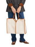 ICHI Alice structured tote bag in humus - British product
