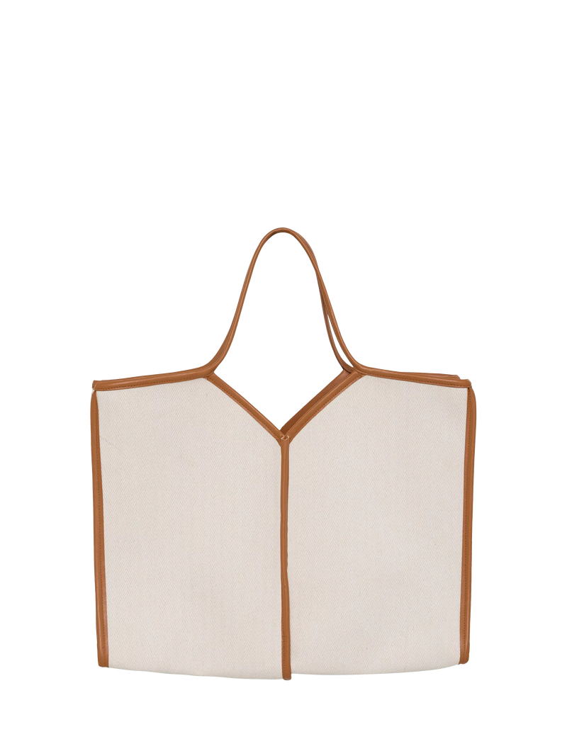 ICHI Alice structured tote bag in humus - British product