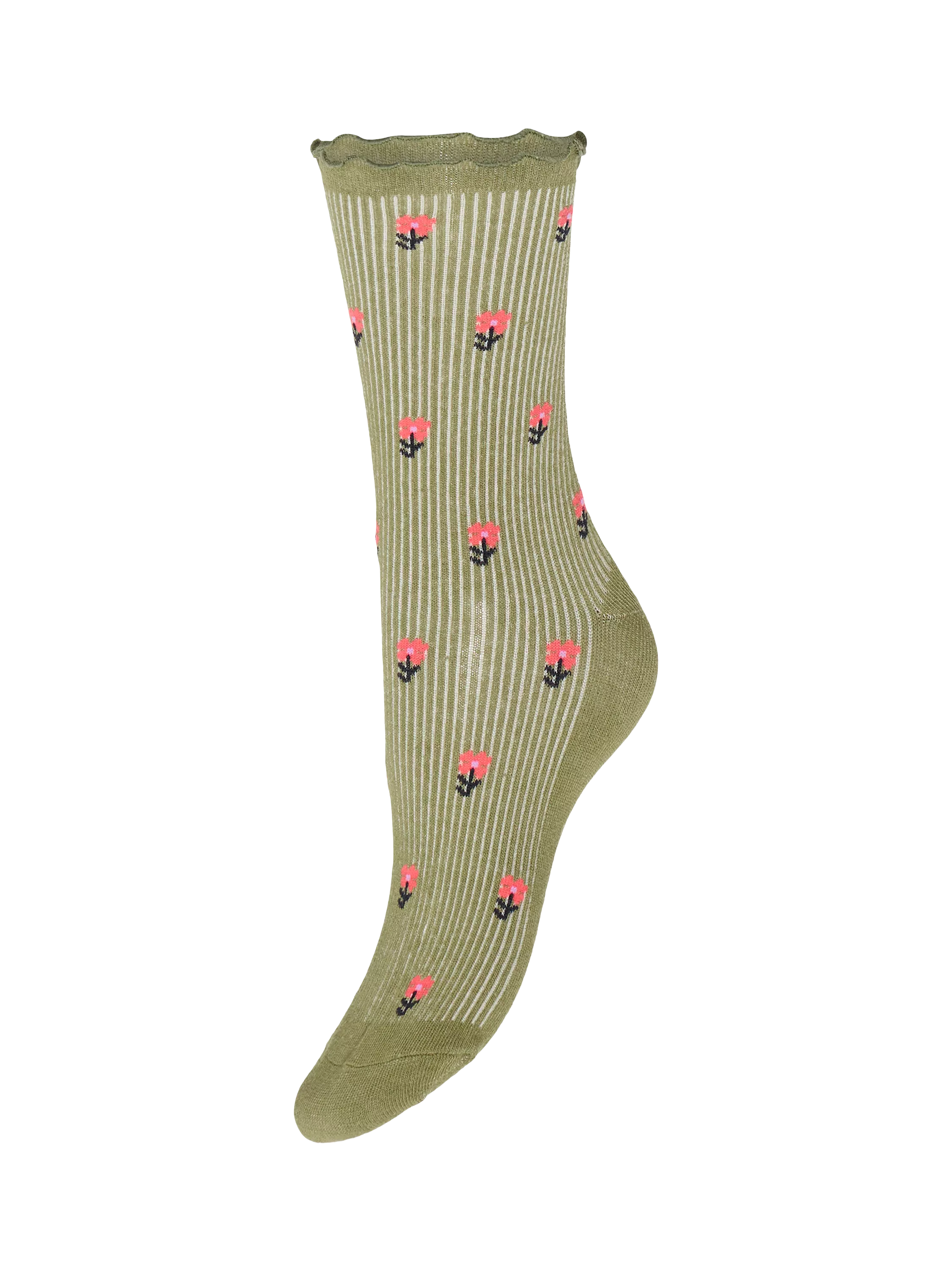 ICHI ankle socks floral stripe pack of 3 - British product