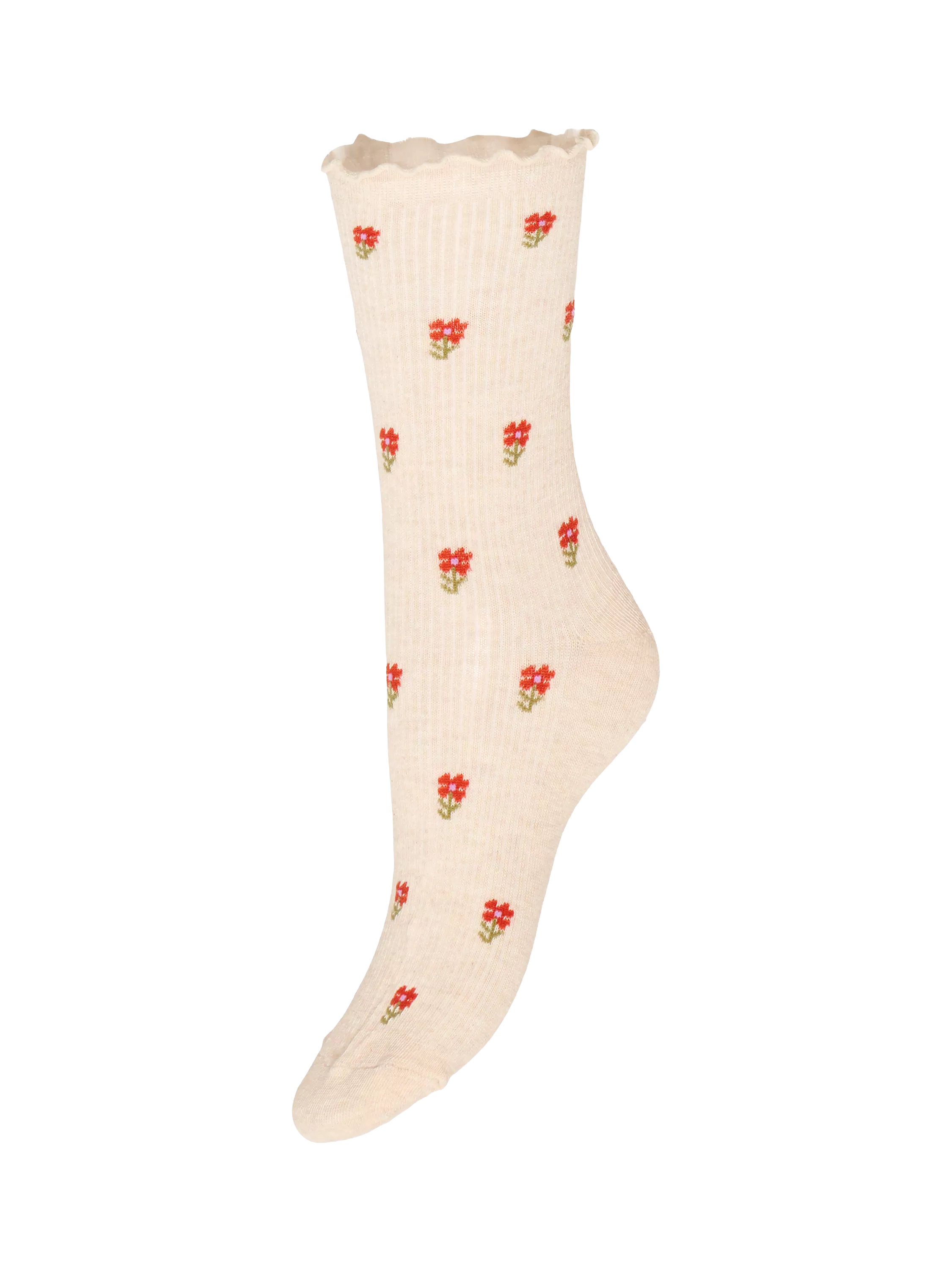 ICHI ankle socks floral stripe pack of 3 - British product