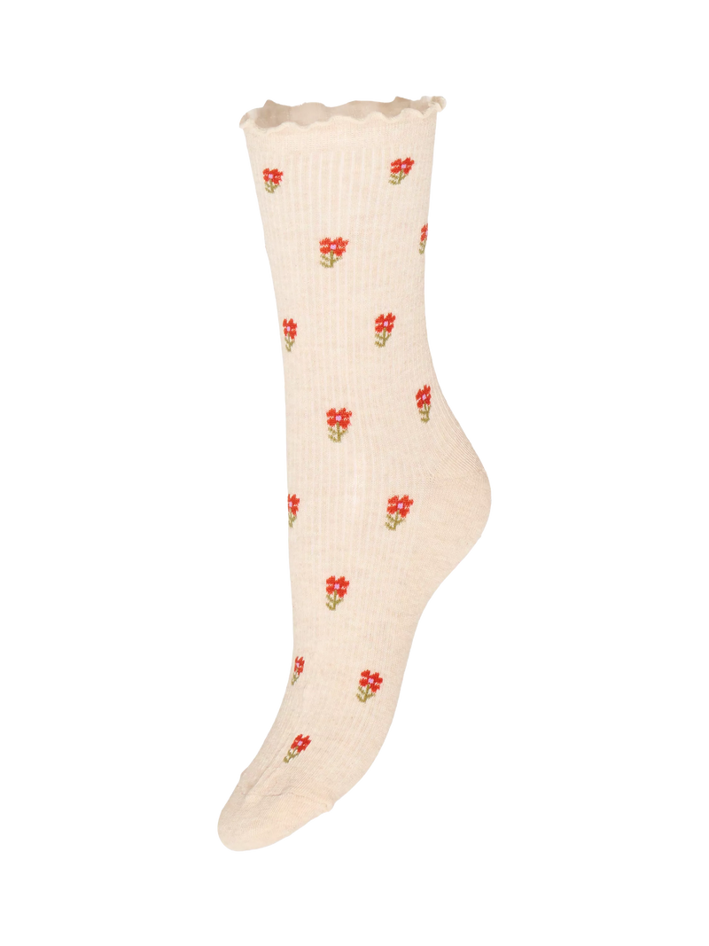 ICHI ankle socks floral stripe pack of 3 - British product