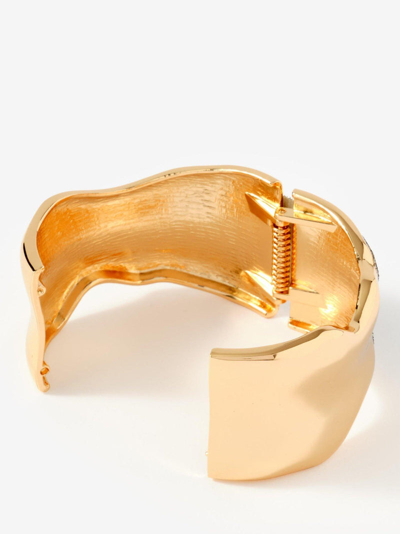 Mint Velvet Clean Wave Hinged Bangle 6cm, imported from the UK