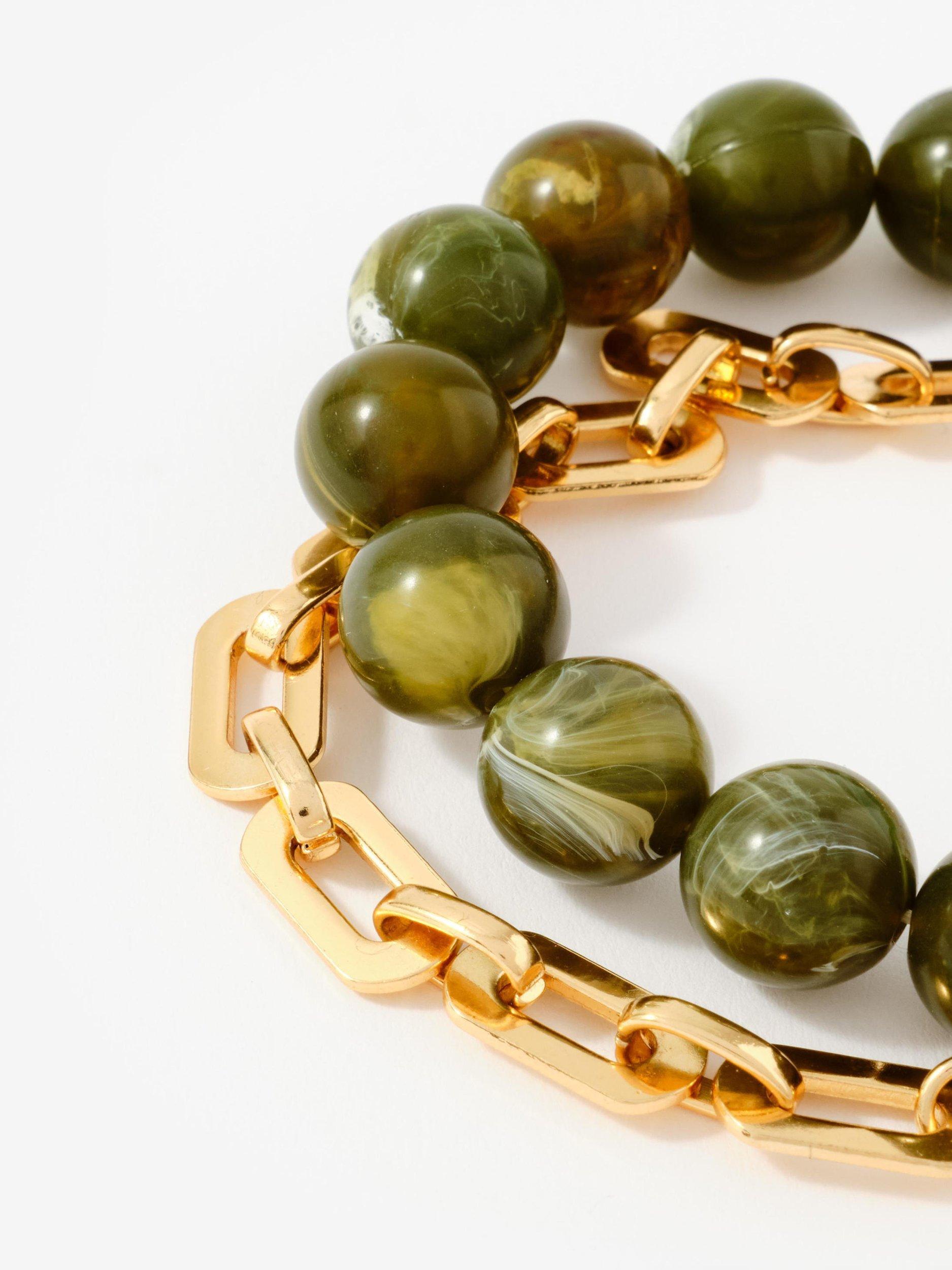 Mint Velvet gold tone chain and beaded bracelet - British product