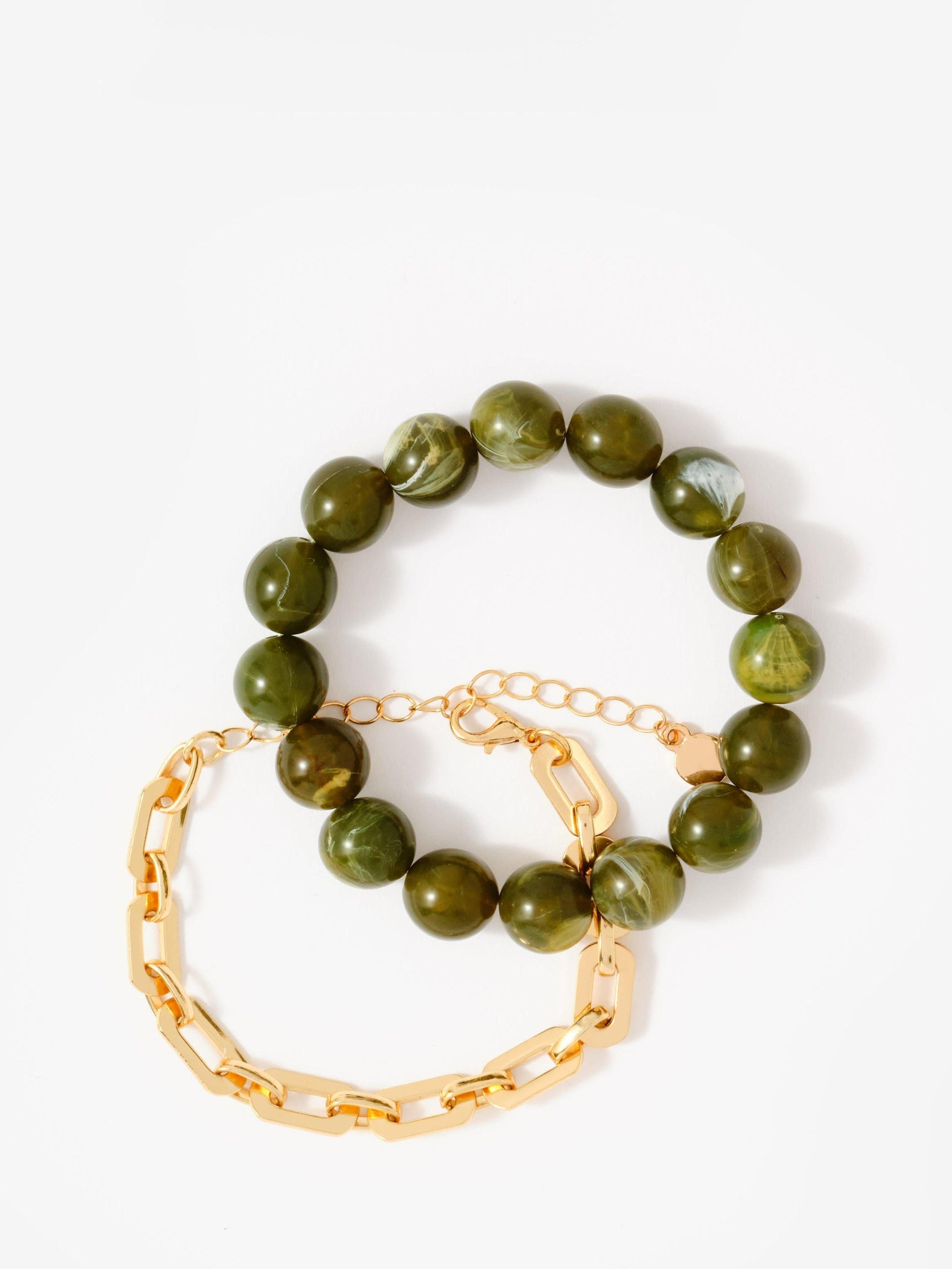 Mint Velvet gold tone chain and beaded bracelet - British product