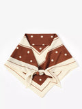 Mint Velvet polka dot scarf brown cream square (British brand)