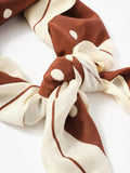 Mint Velvet polka dot scarf brown cream square (British brand)