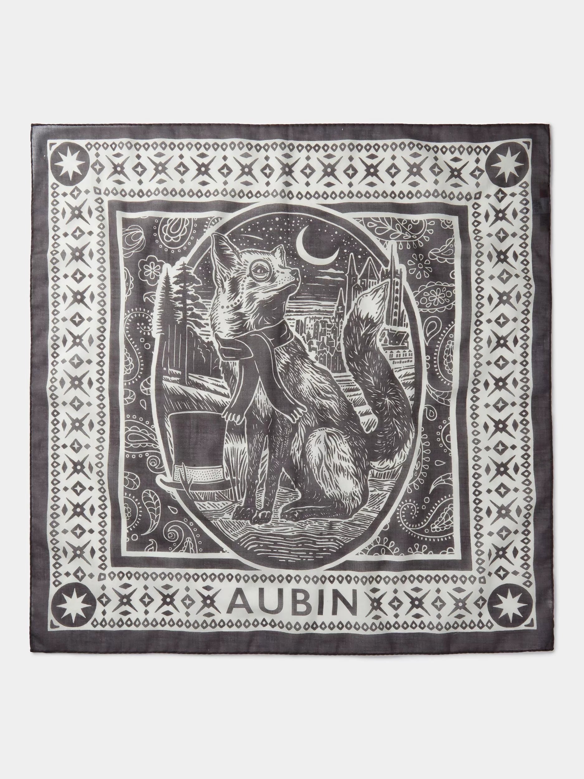Aubin cotton bandana fox print (British brand)