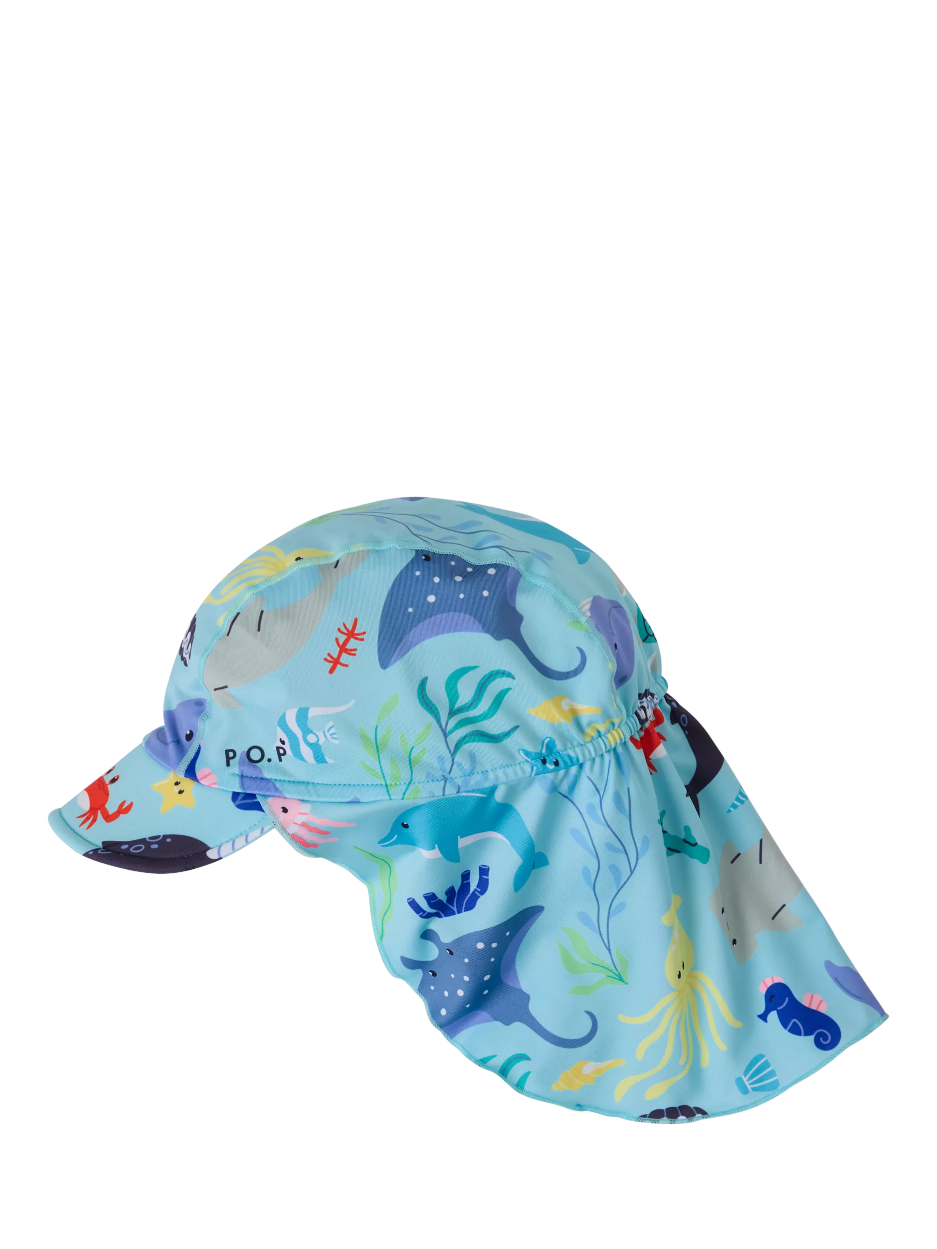 Polarn O. Pyret Kids' Sea Life Swim Hat, Blue