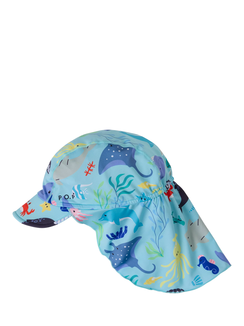 Polarn O. Pyret Kids' Sea Life Swim Hat, Blue