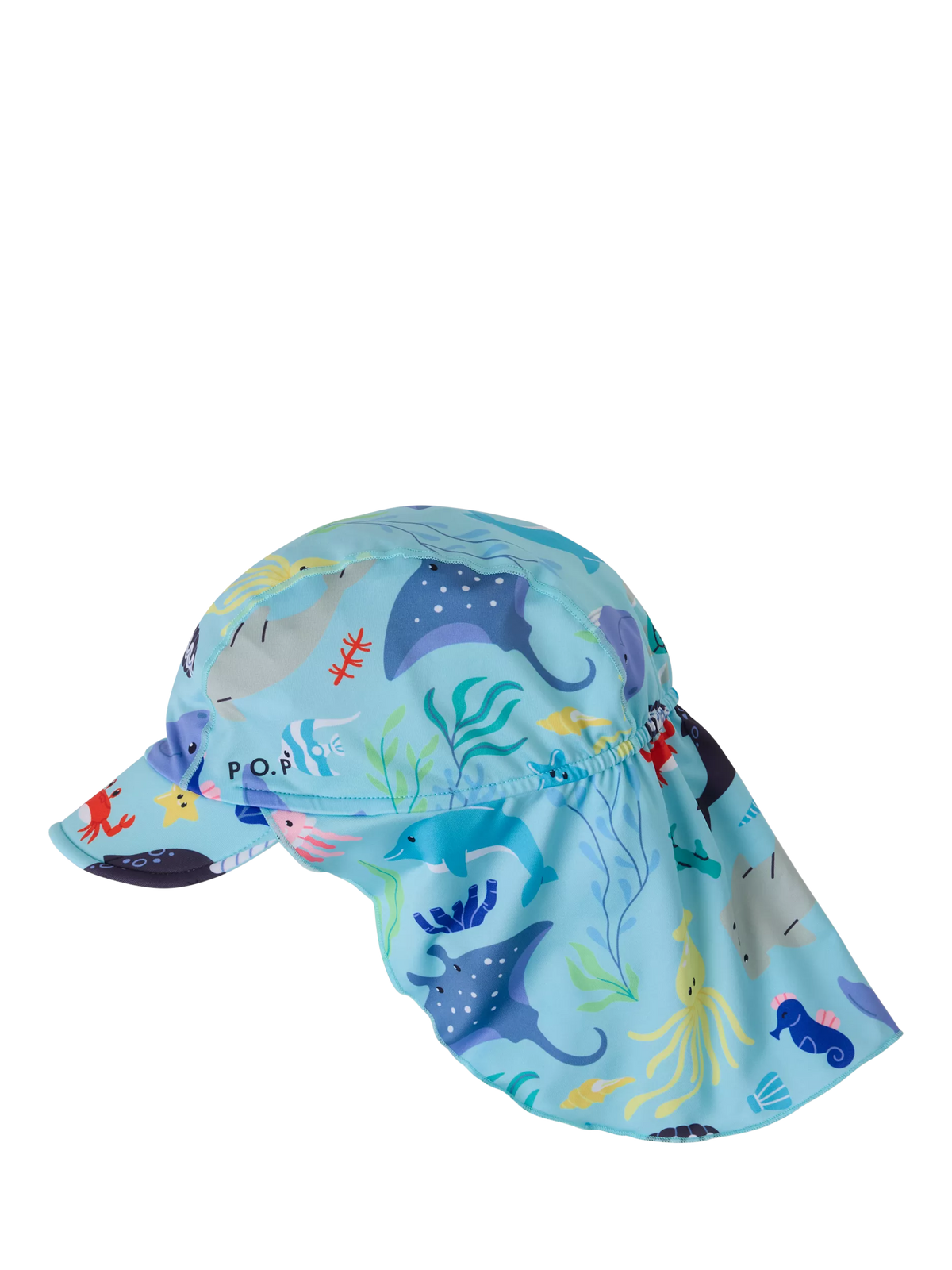 Polarn O. Pyret Kids' Sea Life Swim Hat, Blue