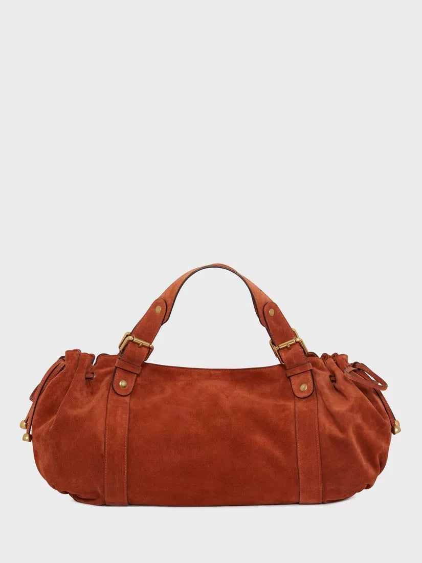 Gerard Darel 24H Suede Shoulder Bag, Brandy, One Size