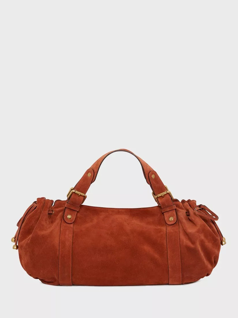 Gerard Darel 24H Suede Shoulder Bag, Brandy, One Size