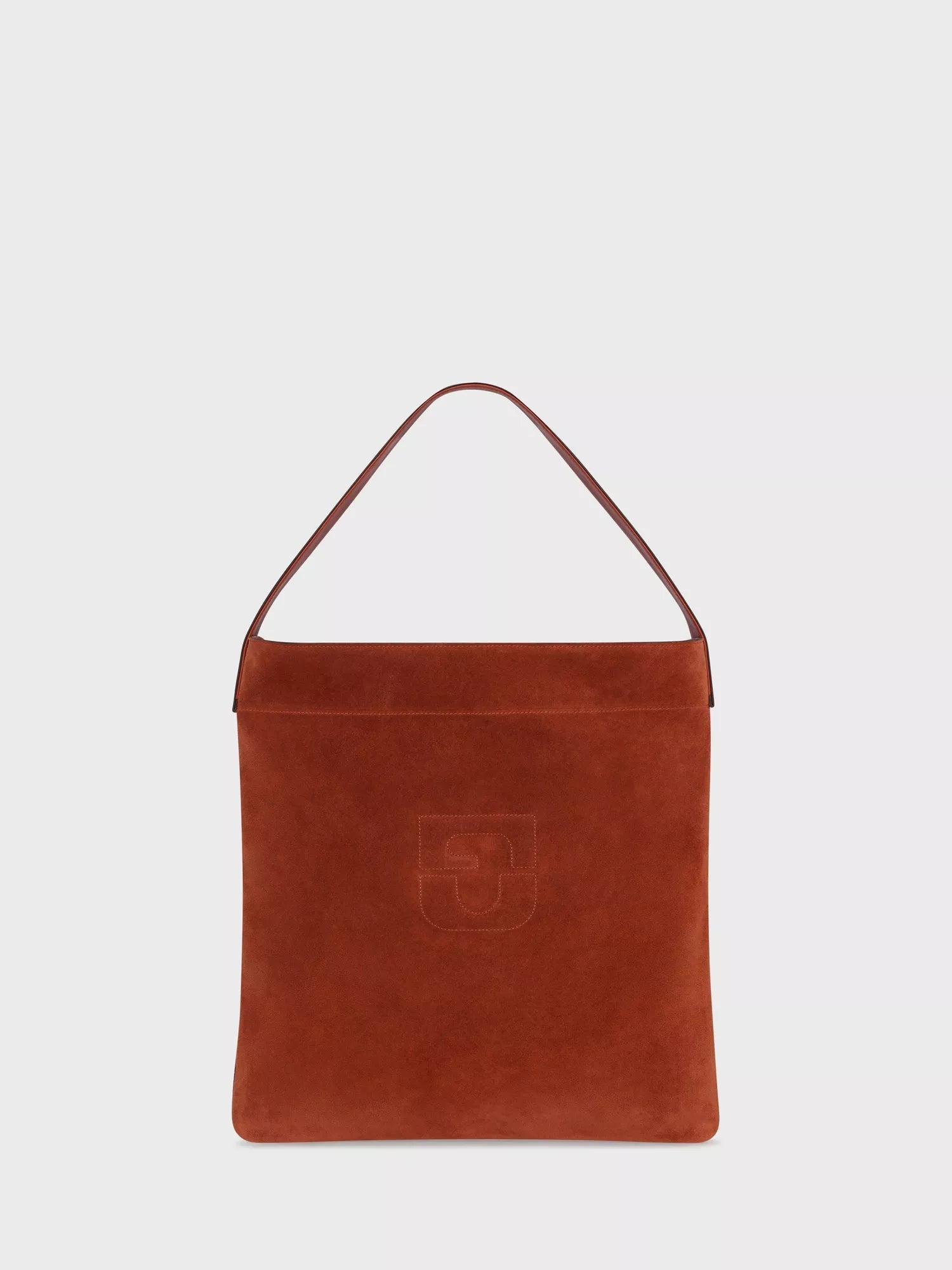 Gerard Darel Lady Logo Pure Leather Grab Bag, Brandy