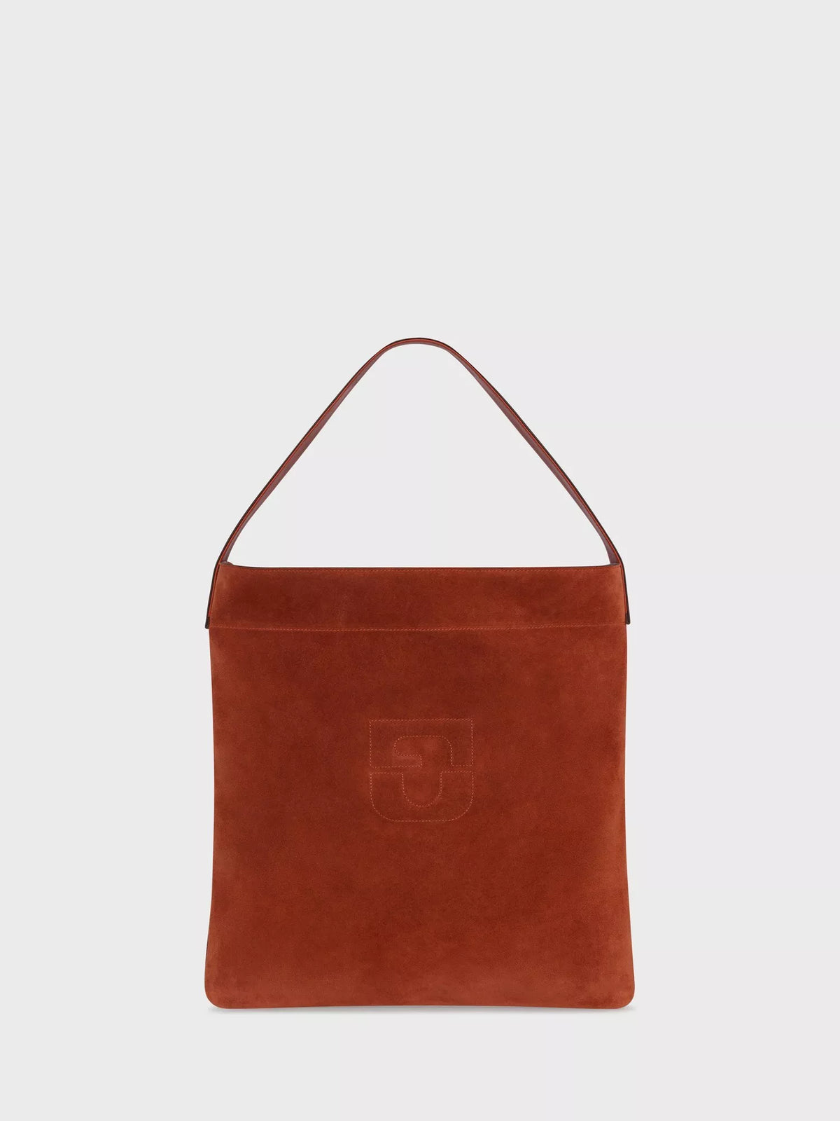 Gerard Darel Lady Logo Pure Leather Grab Bag, Brandy