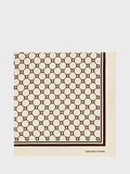 Gerard Darel Darlene Geometric Pure Silk Scarf, Beige, One Size