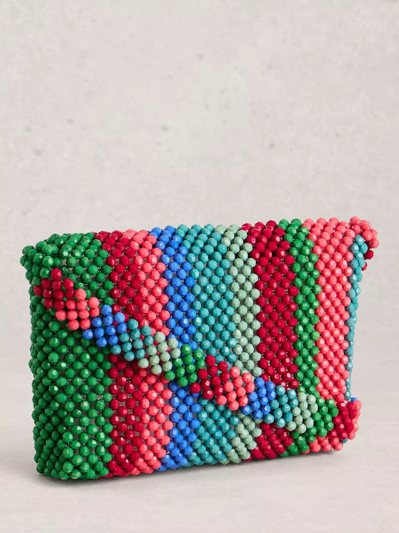 White Stuff beaded shoulder bag multi-colour, imported from the UK
