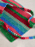 White Stuff beaded shoulder bag multi-colour, imported from the UK