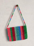 White Stuff beaded shoulder bag multi-colour, imported from the UK
