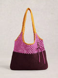 White Stuff Christe Crochet Shopper, Pink/Multi
