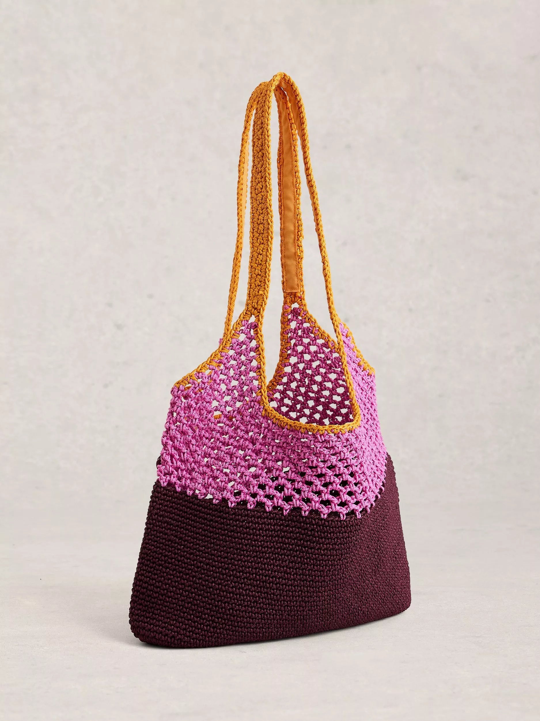 White Stuff Christe Crochet Shopper pink multi, UK version