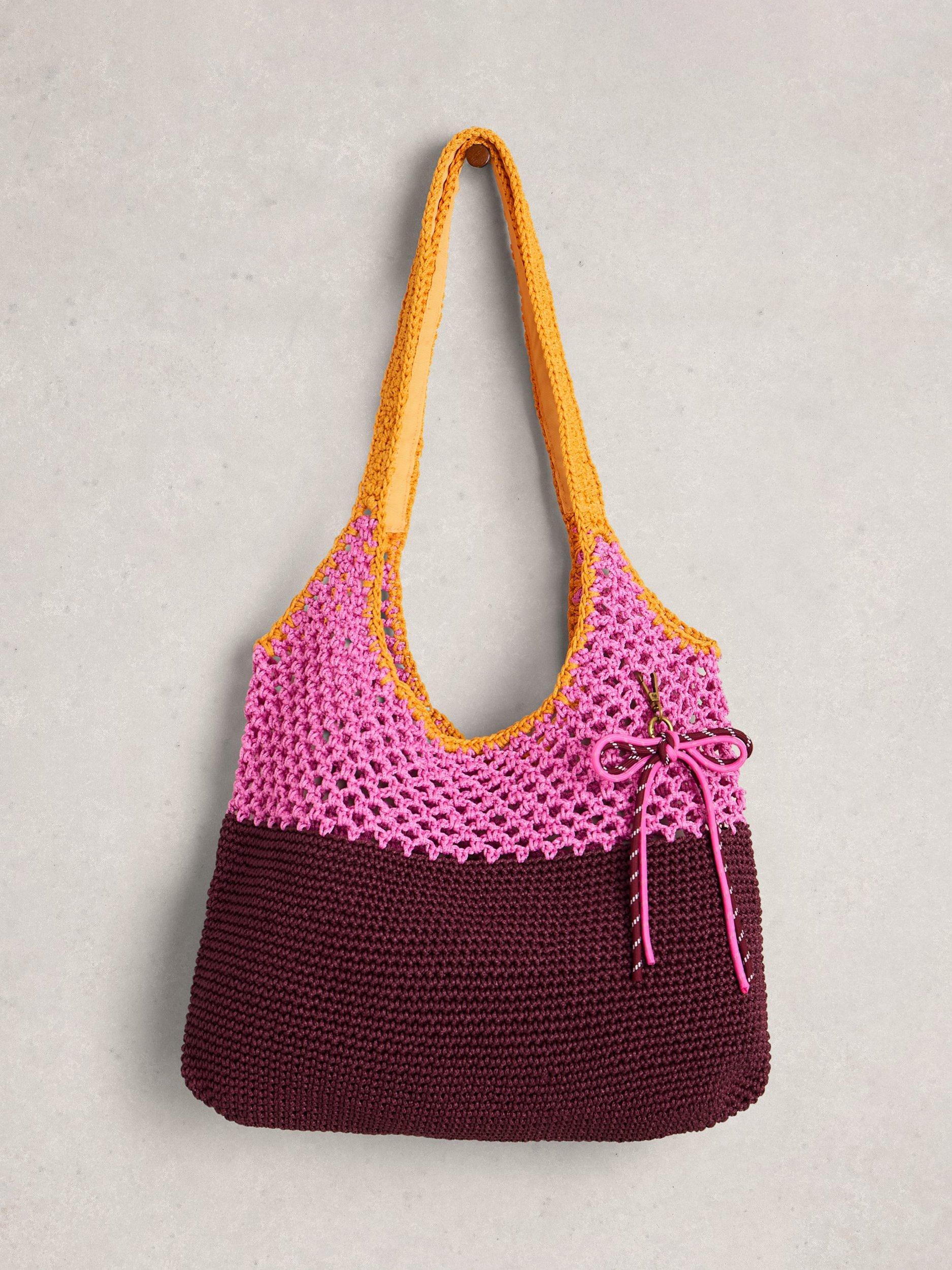 White Stuff Christe Crochet Shopper pink multi, UK version