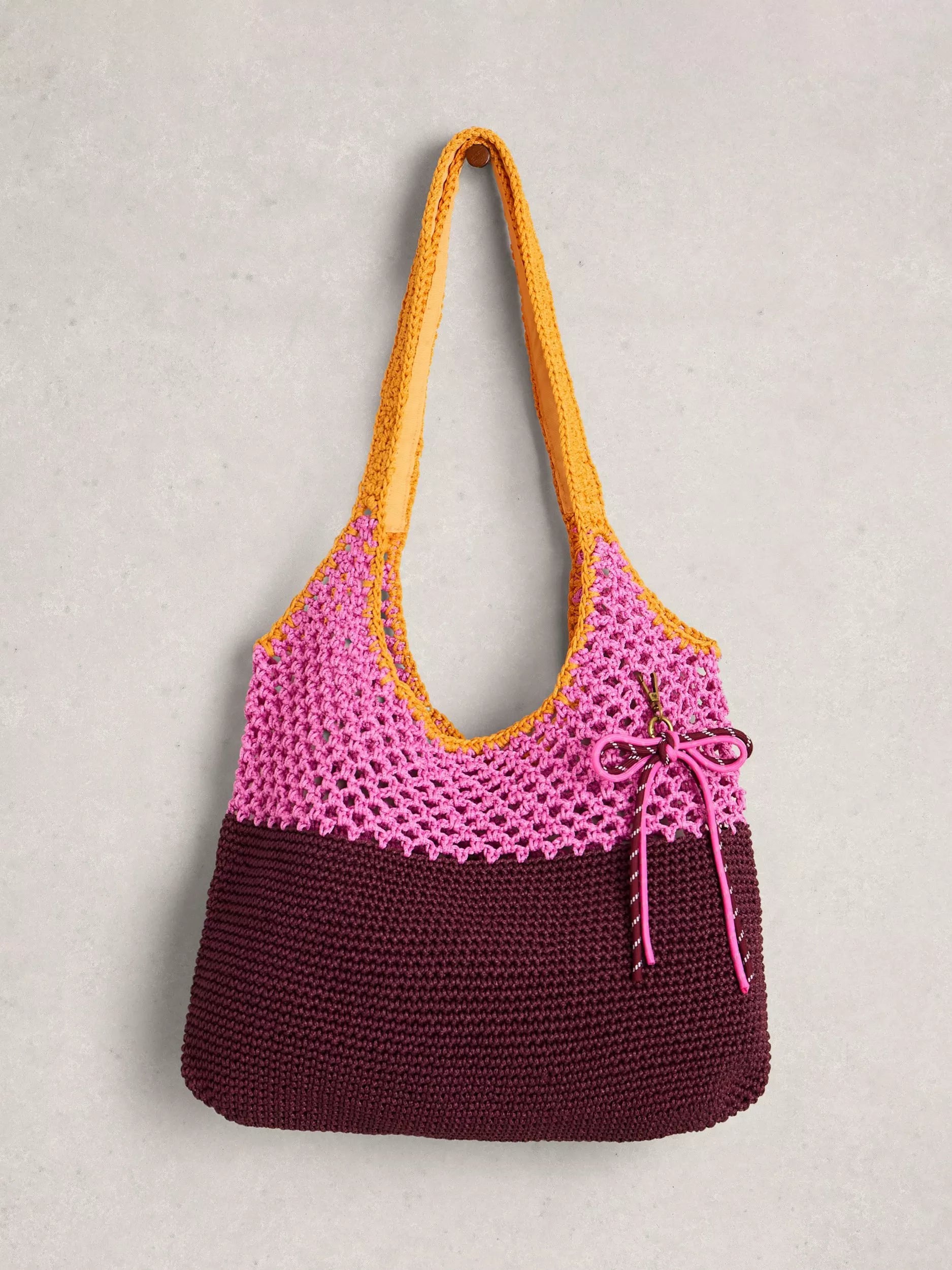 White Stuff Christe Crochet Shopper pink multi, UK version