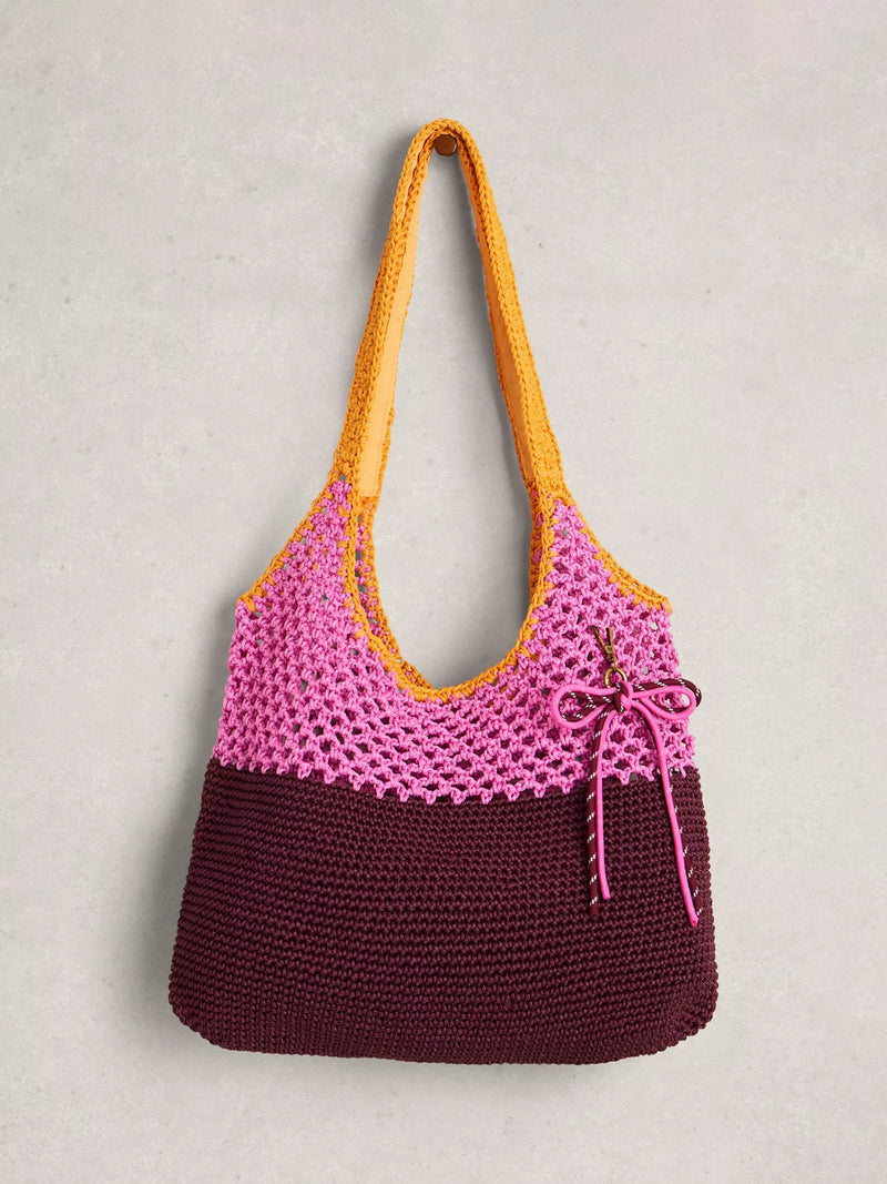 White Stuff Christe Crochet Shopper pink multi, UK version