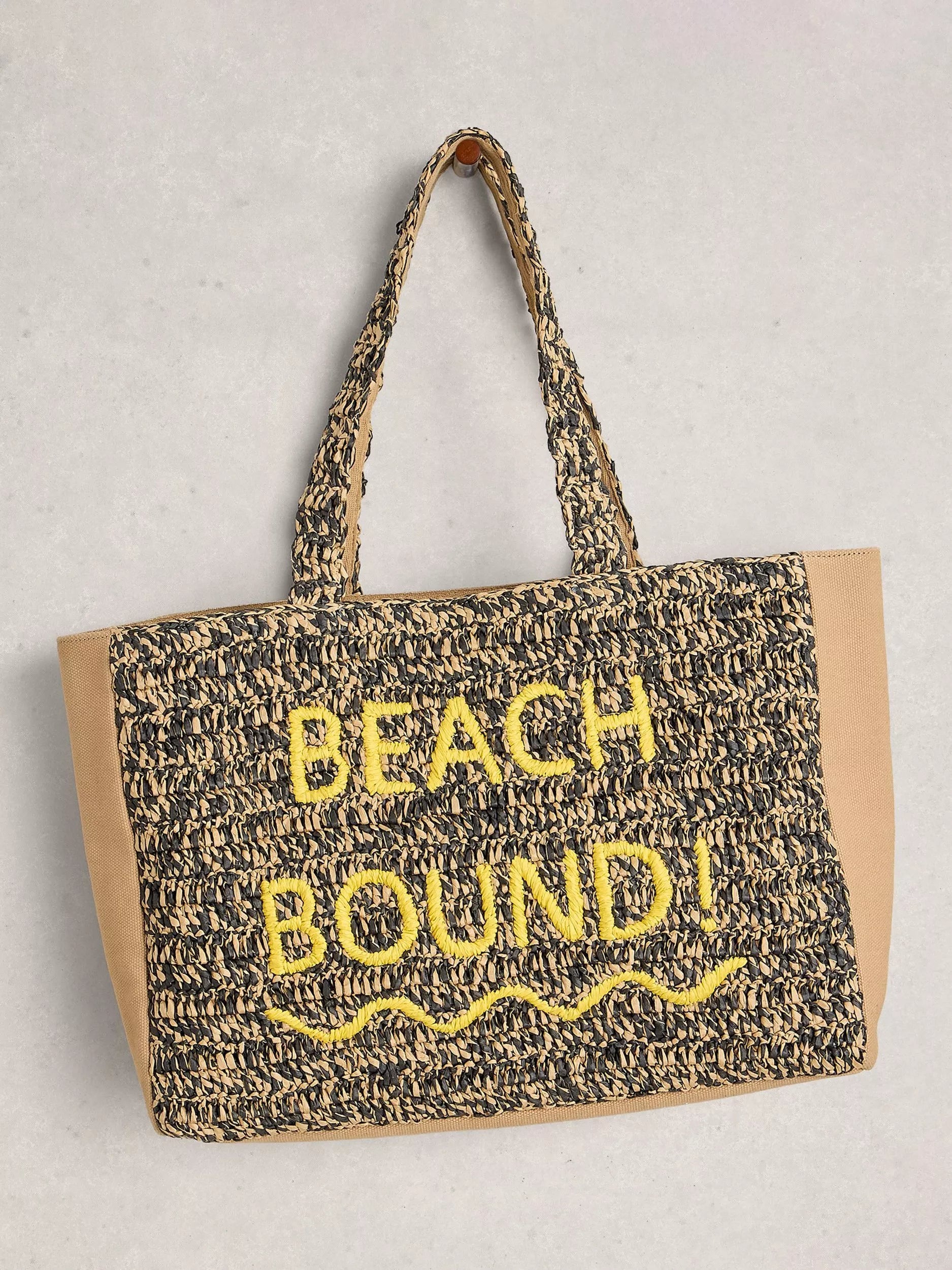 White Stuff beach bound tote bag in natural, UK version