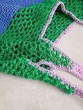 White Stuff Christe crochet shopper bag Blue/Multi, imported from the UK