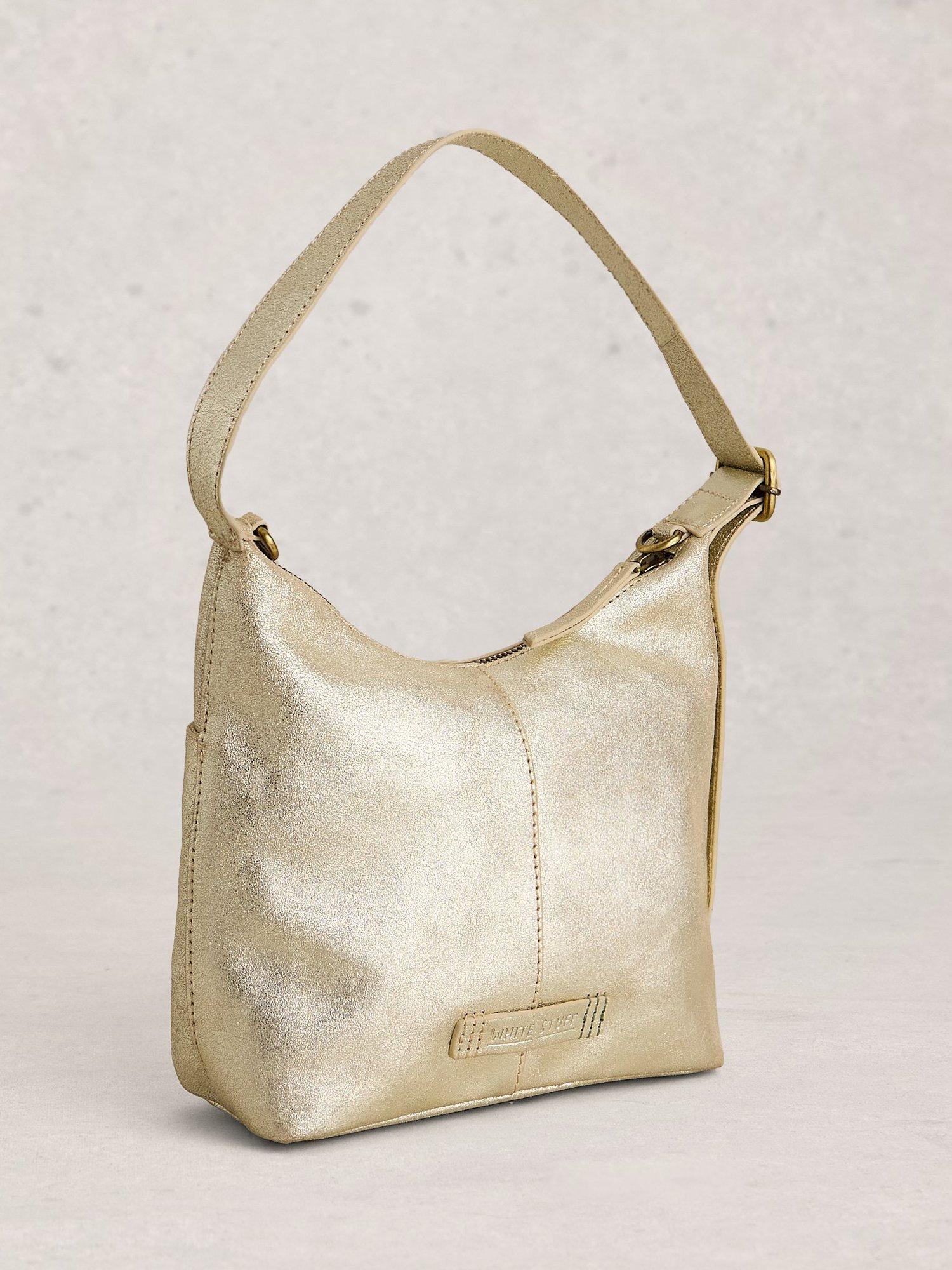 White Stuff mini leather crossbody bag in gold - British product