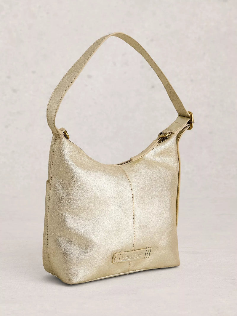 White Stuff mini leather crossbody bag in gold - British product