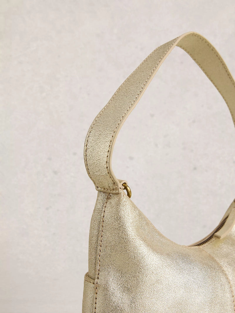 White Stuff mini leather crossbody bag in gold - British product