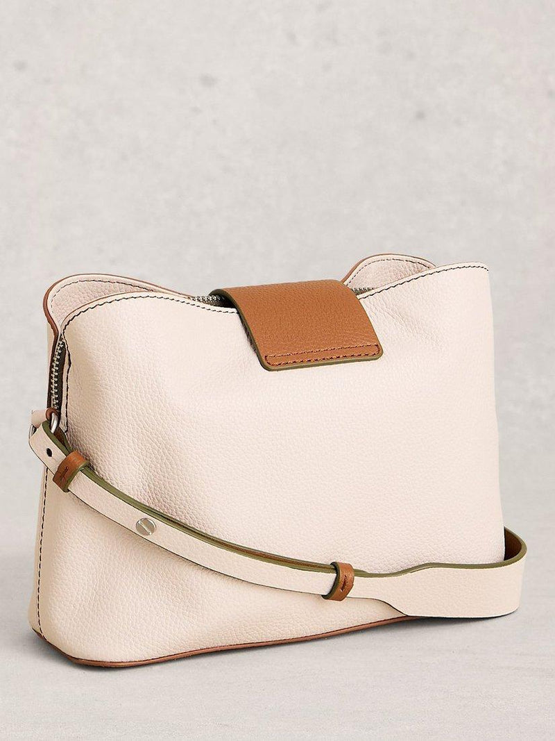 White Stuff Tabby crossbody leather bag in white - British product