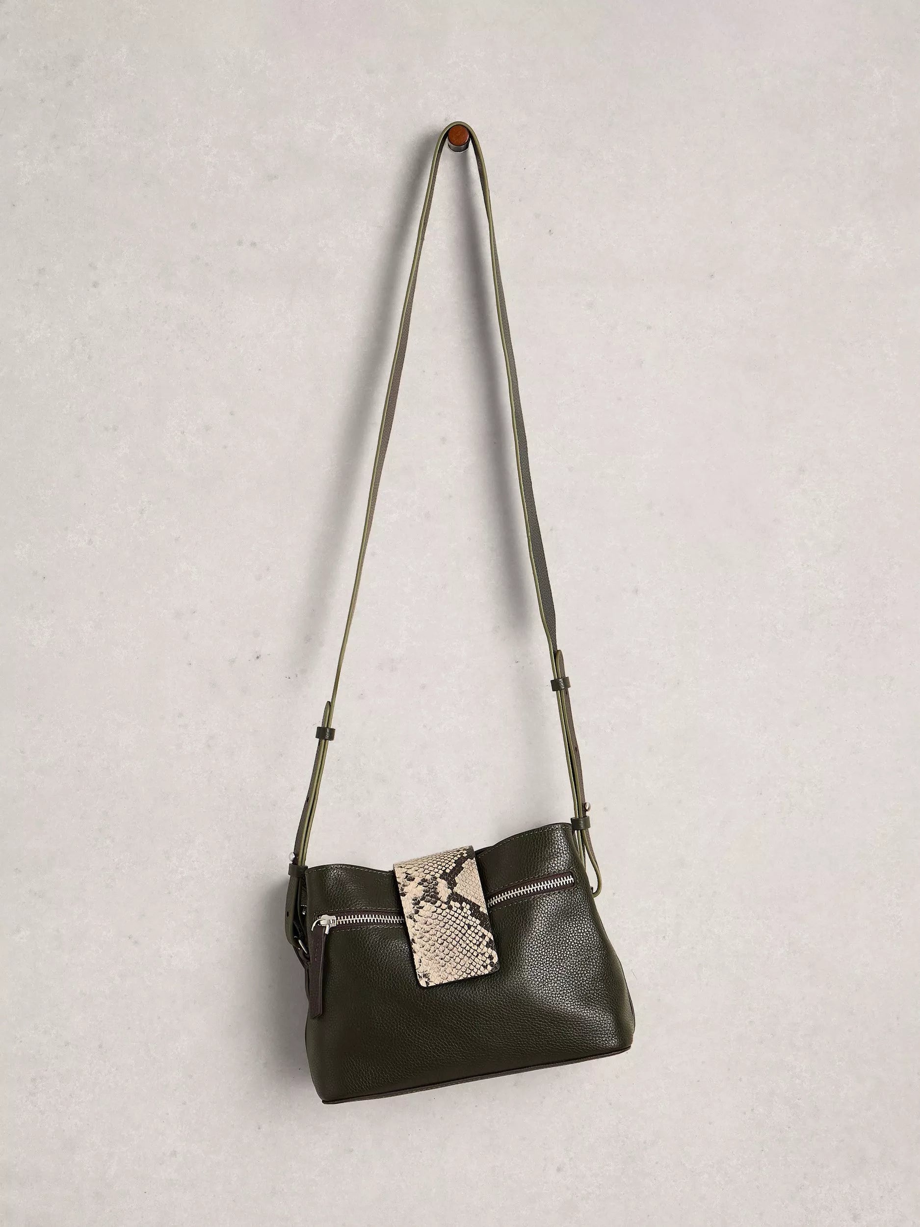 White Stuff Tabby crossbody bag khaki, imported from the UK