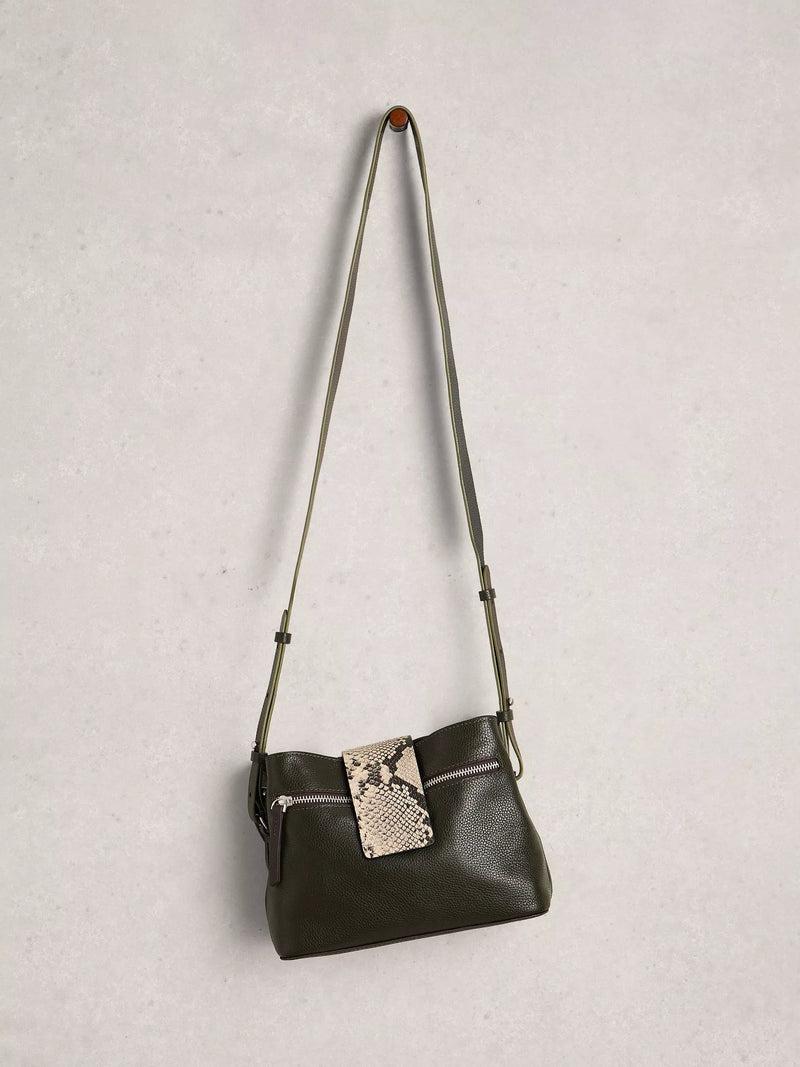 White Stuff Tabby crossbody bag khaki, imported from the UK