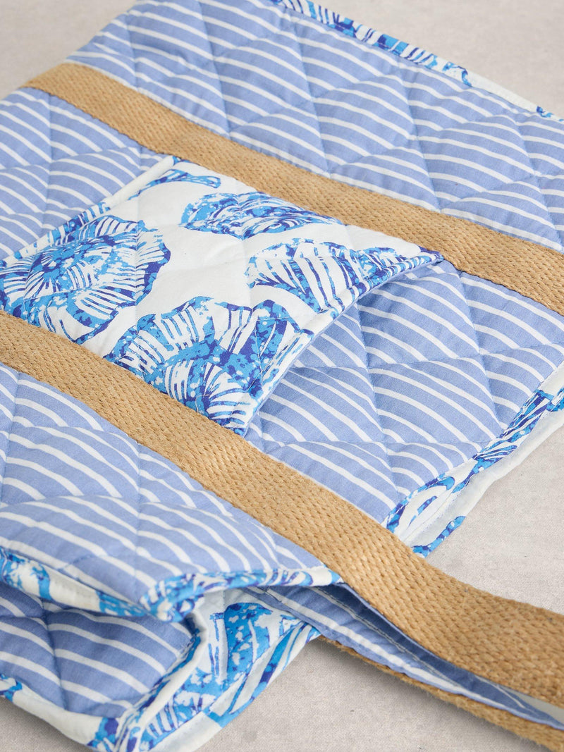 White Stuff Riley reversible beach bag tote, Blue/Multi - British product
