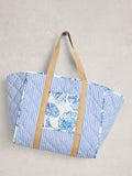 White Stuff Riley reversible beach bag tote, Blue/Multi - British product