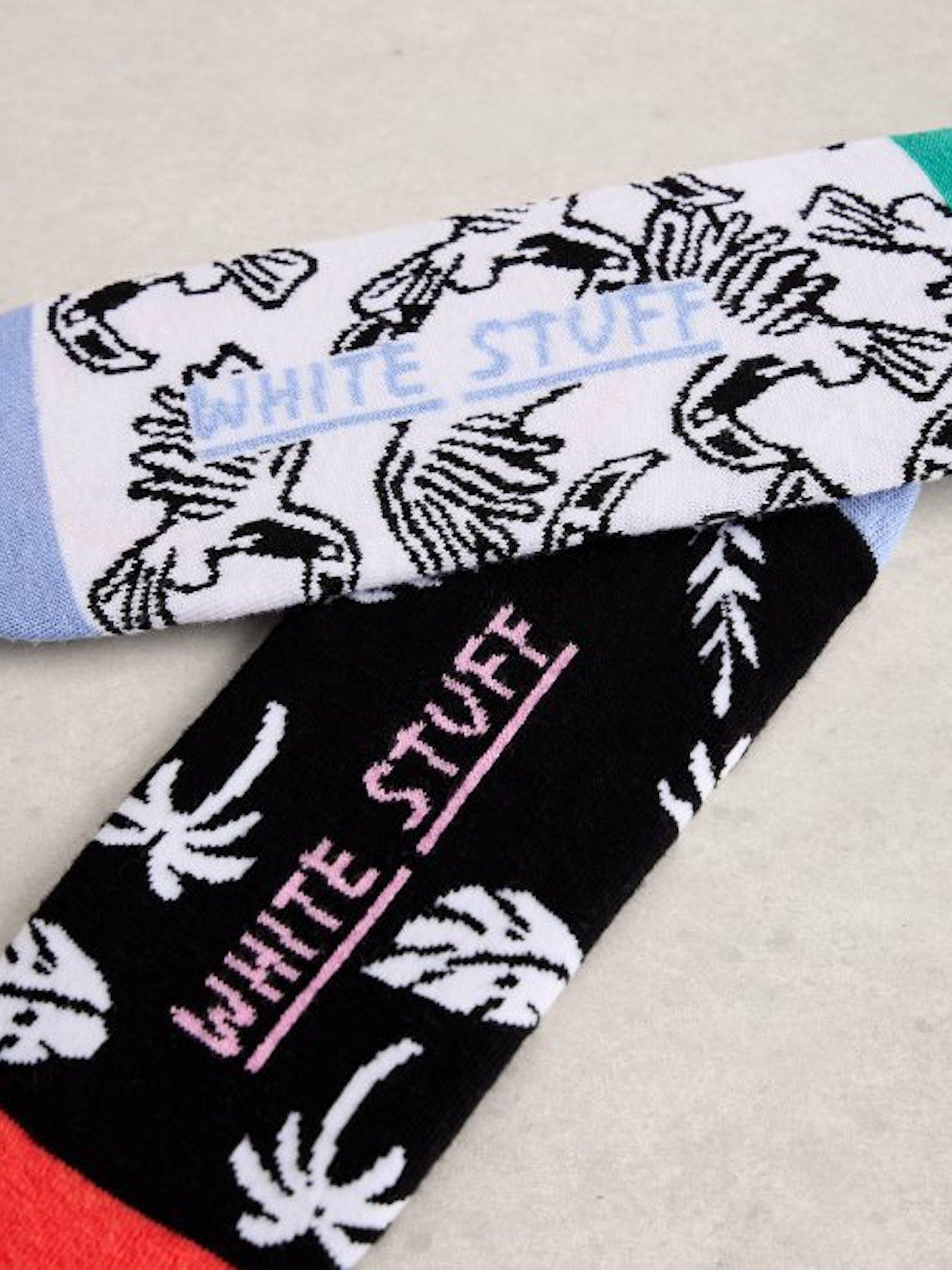 White Stuff leaf bird print sock liners pack of 2, UK version