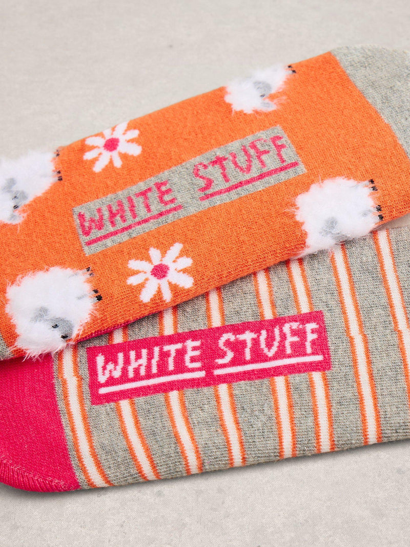 White Stuff trainer liner socks pack of 2 grey multi, imported from the UK