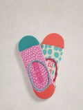 White Stuff spot trainer liner socks pack 2, imported from the UK