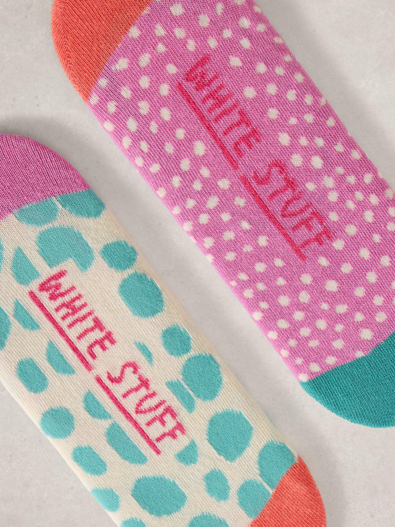 White Stuff spot trainer liner socks pack 2, imported from the UK