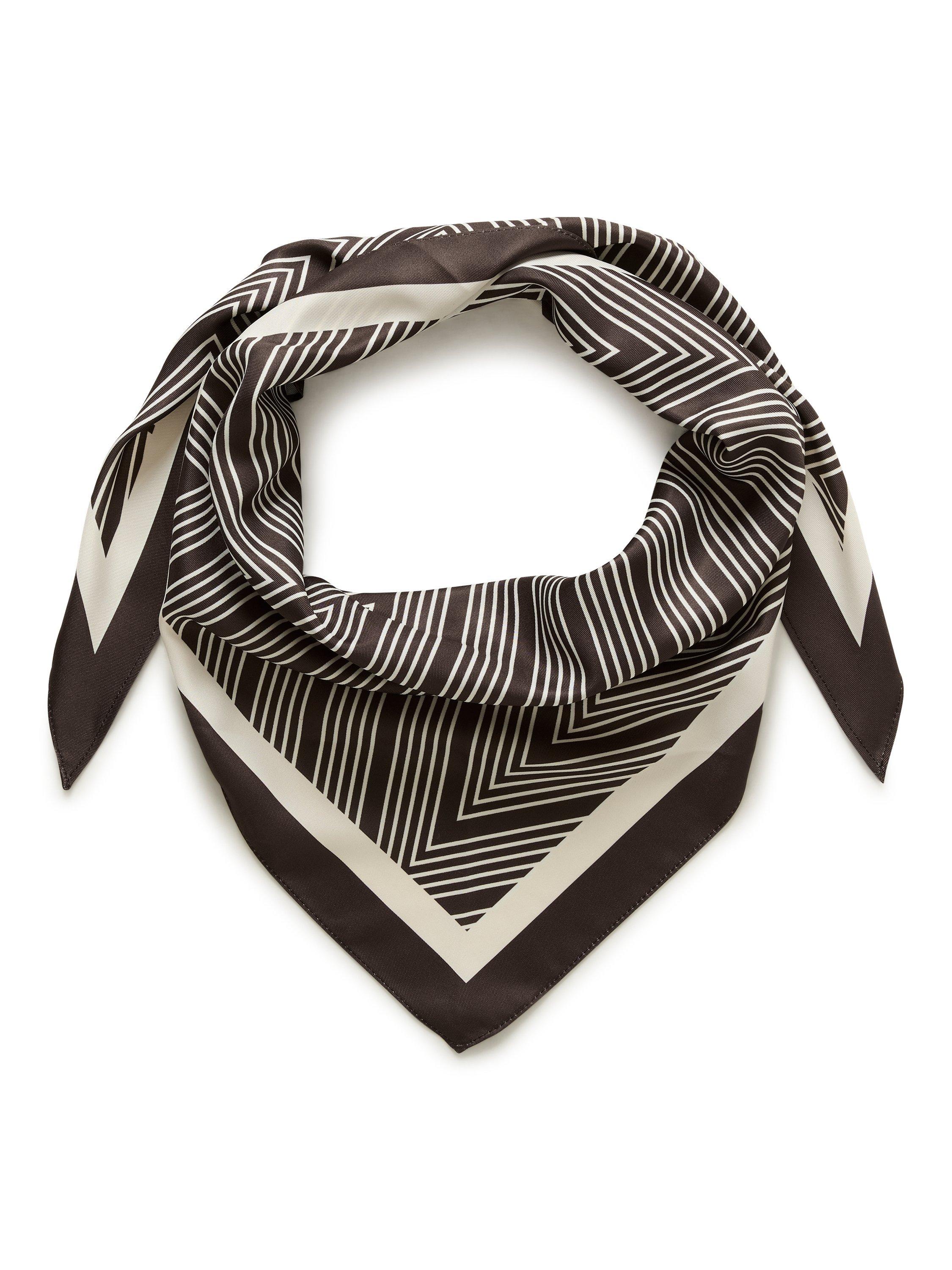 KAFFE Gabby Stripe Scarf seal brown chalk (British brand)