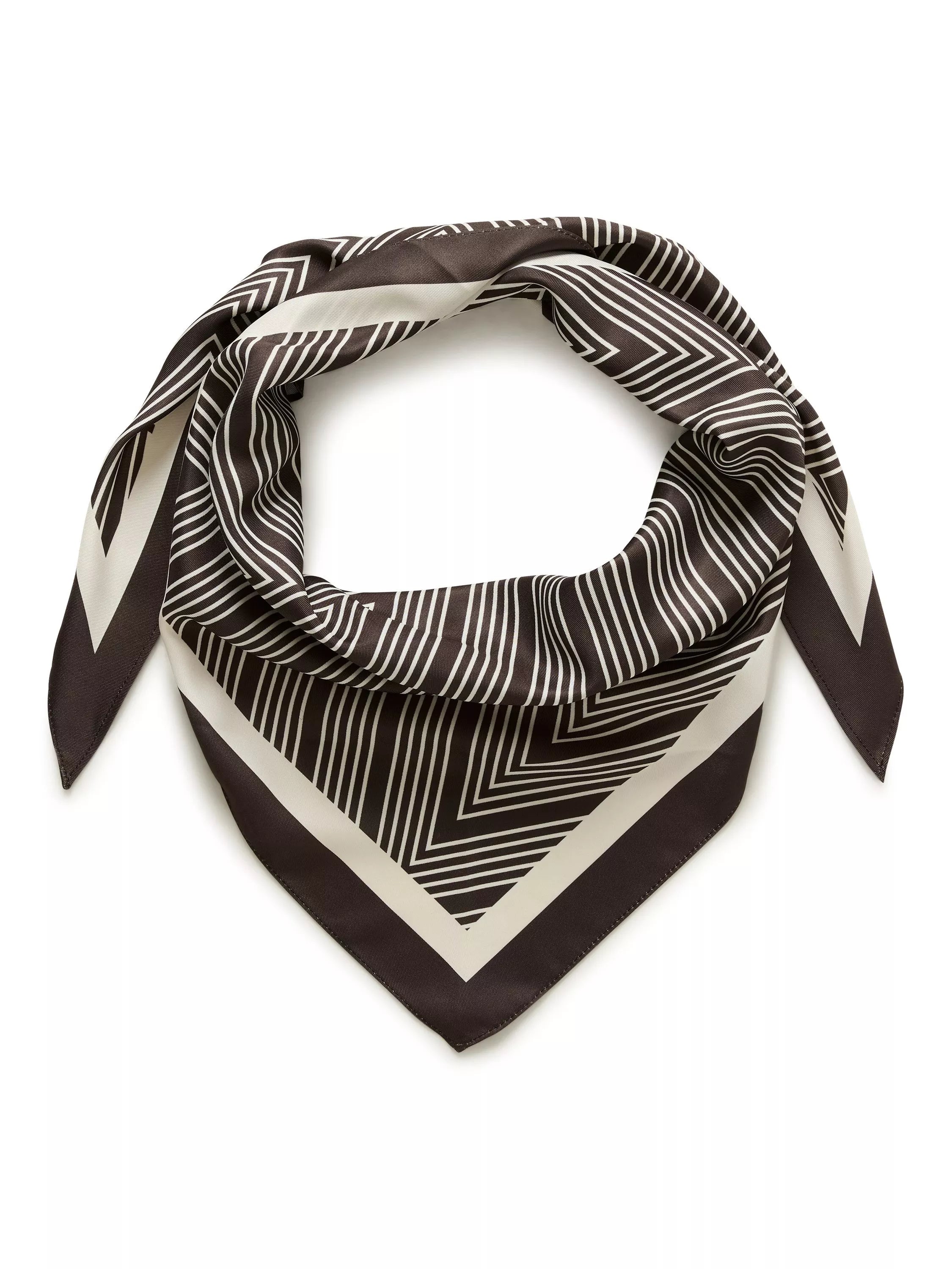 KAFFE Gabby Stripe Scarf seal brown chalk (British brand)
