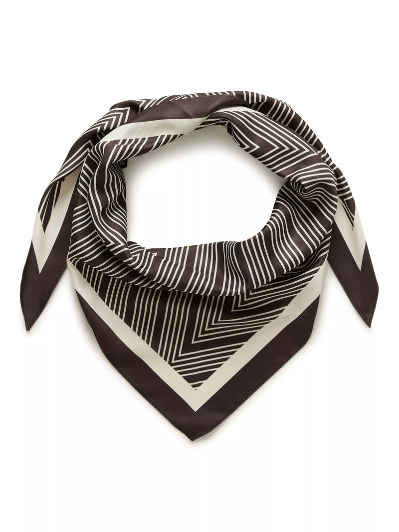 KAFFE Gabby Stripe Scarf seal brown chalk (British brand)