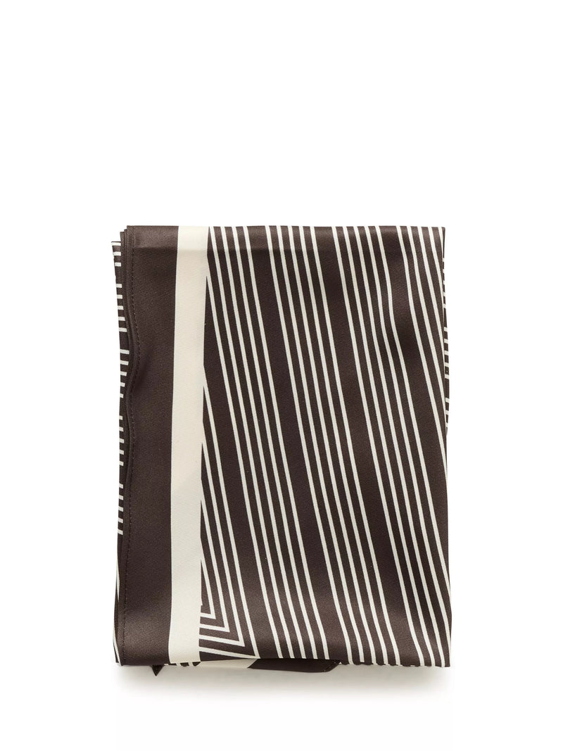 KAFFE Gabby Stripe Scarf seal brown chalk (British brand)
