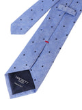 Hackett London polka dot tie electric blue linen silk blend (British brand)