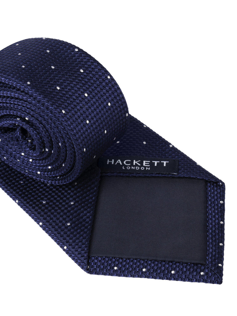 Hackett London silk small polka dot tie, imported from the UK